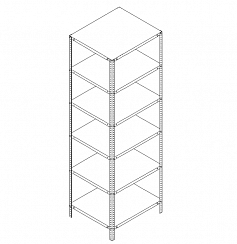 Металлический стеллаж Prostor Lite 700x500x2200